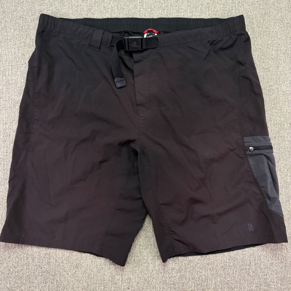 The North Face Mens XL Black Horizon Cargo Hiking Shorts Integrated Belt Outdoor